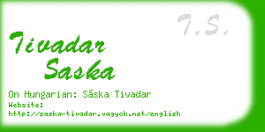 tivadar saska business card
